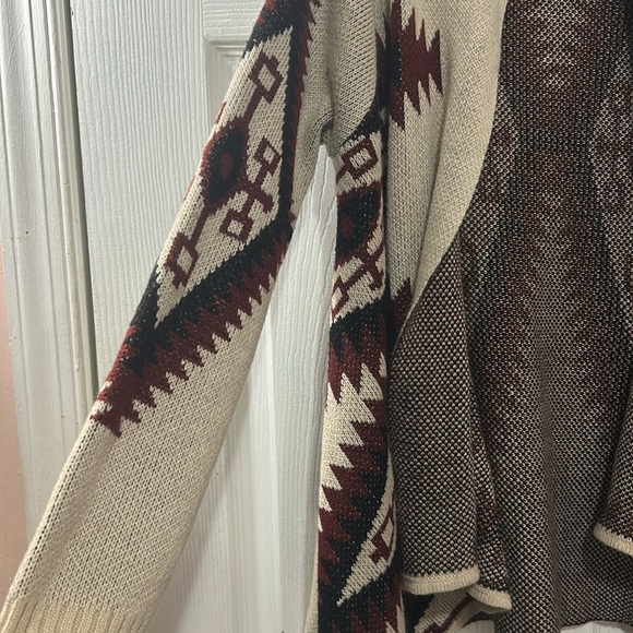 Debut Aztec Tribal Print Waterfall Cardigan Long Sleeve S/M - Picture 4 of 4